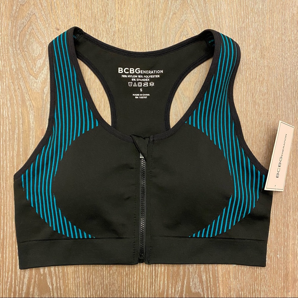 BCBGeneration Zipper Front Sports Bra